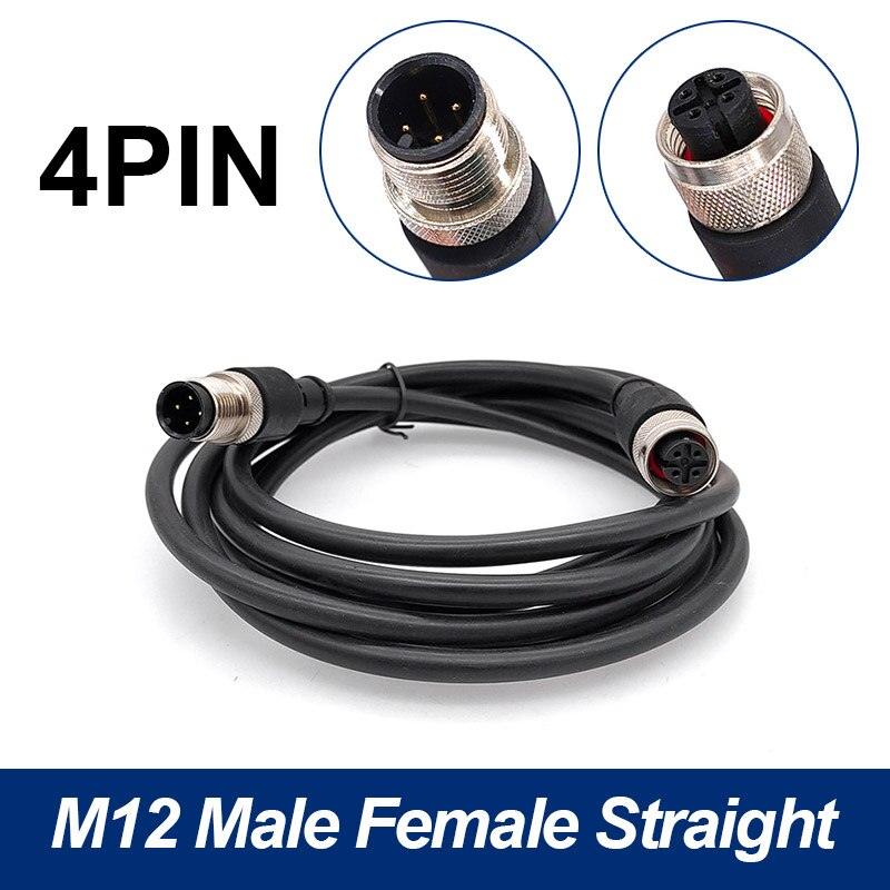 M12 sensor connector cable double head male female 2m wire waterproof 4Pin 5Pin 8Pin.