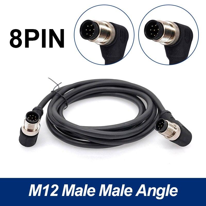 M12 sensor connector cable double head male female 2m wire waterproof 4Pin 5Pin 8Pin.