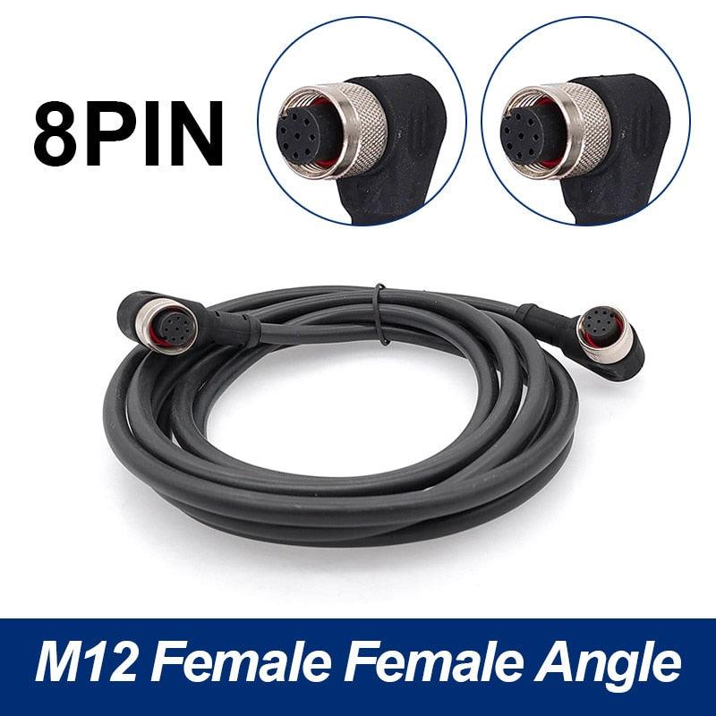 M12 sensor connector cable double head male female 2m wire waterproof 4Pin 5Pin 8Pin.