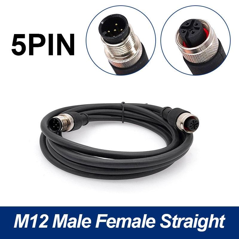 M12 sensor connector cable double head male female 2m wire waterproof 4Pin 5Pin 8Pin.