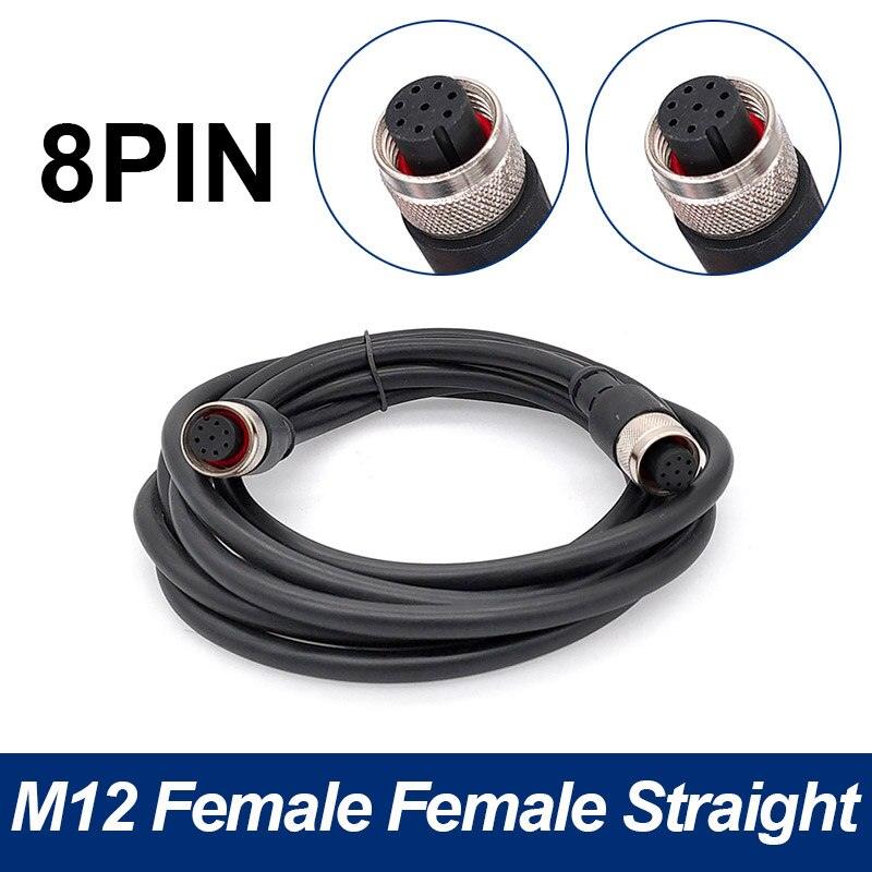 M12 sensor connector cable double head male female 2m wire waterproof 4Pin 5Pin 8Pin.
