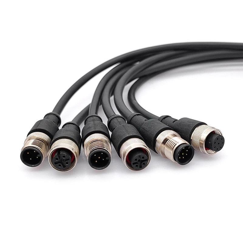 M12 sensor connector cable double head male female 2m wire waterproof 4Pin 5Pin 8Pin.