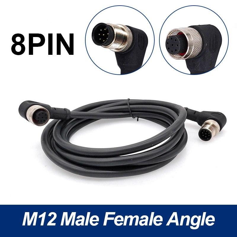 M12 sensor connector cable double head male female 2m wire waterproof 4Pin 5Pin 8Pin.