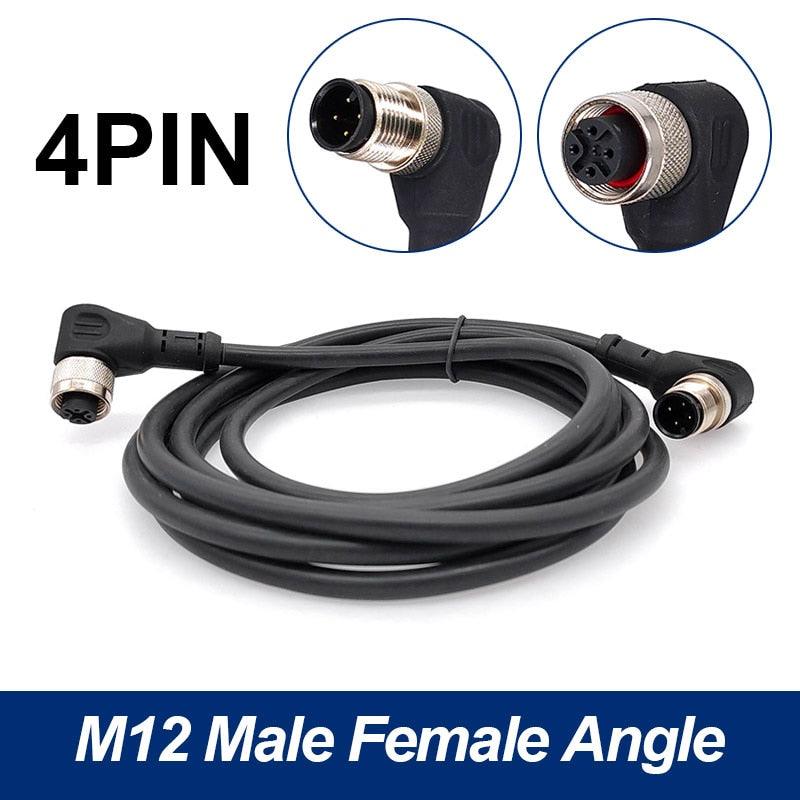 M12 sensor connector cable double head male female 2m wire waterproof 4Pin 5Pin 8Pin.