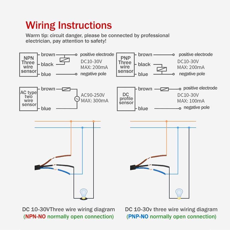 M8 1mm & 2mm Induction Metal Sensor Inductive Screen Shield Type sensor Proximity Switch LJ8A3 NPN PNP AC DC NO NC BX BY AX AY.