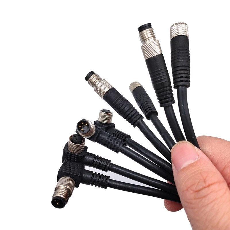 M8 Sensor Connector Cable Waterproof plug Male&amp;Female Straight Angle 4 5 Pin +2m PVC line.m8 3 pin connector