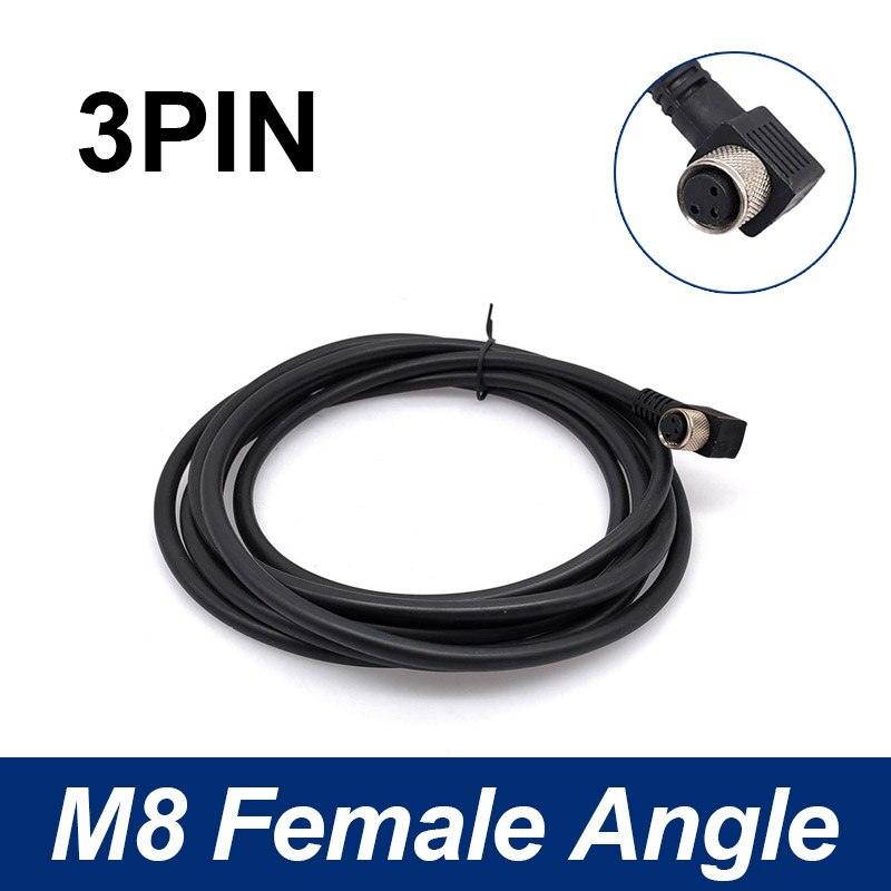 M8 Sensor Connector Cable Waterproof plug Male&amp;Female Straight Angle 4 5 Pin +2m PVC line.m8 3 pin connector