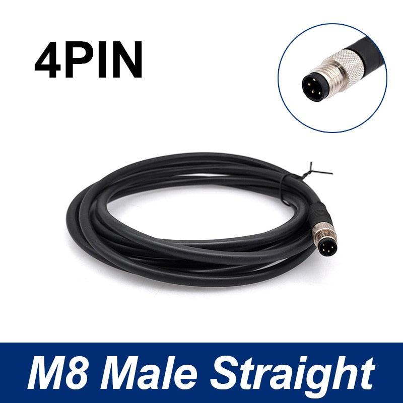 M8 Sensor Connector Cable Waterproof plug Male&amp;Female Straight Angle 4 5 Pin +2m PVC line.m8 3 pin connector