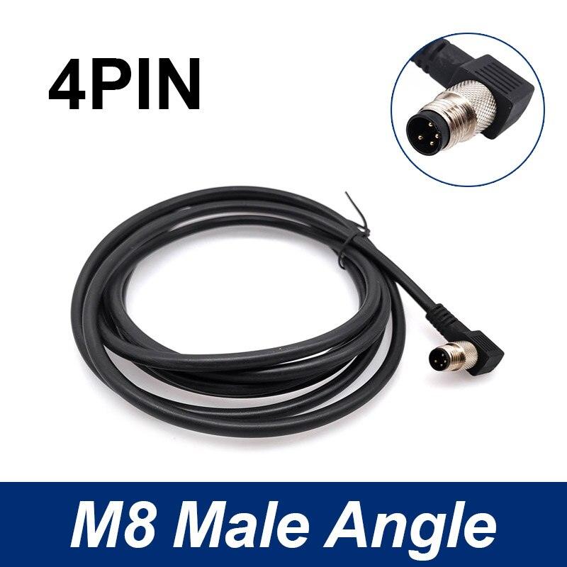 M8 Sensor Connector Cable Waterproof plug Male&amp;Female Straight Angle 4 5 Pin +2m PVC line.m8 3 pin connector