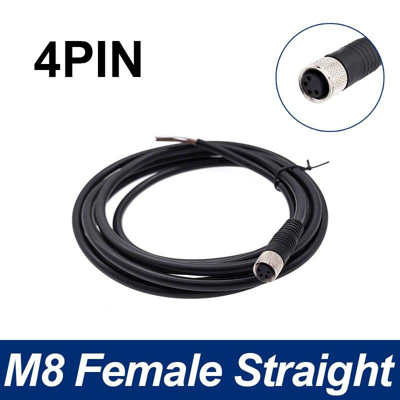 M8 Sensor Connector Cable Waterproof plug Male&amp;Female Straight Angle 4 5 Pin +2m PVC line.m8 3 pin connector