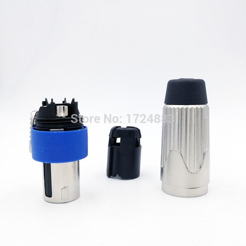 Metal Led stage power connector audio plug 4 pin speaker speaker male and female professional carlon ohmic power connectors.