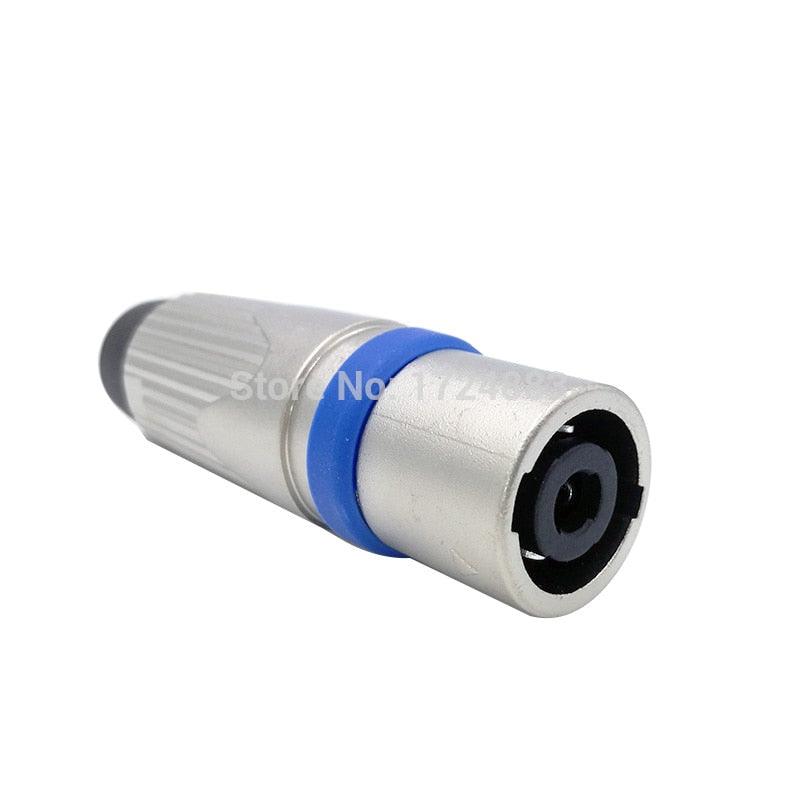 Metal Led stage power connector audio plug 4 pin speaker speaker male and female professional carlon ohmic power connectors.