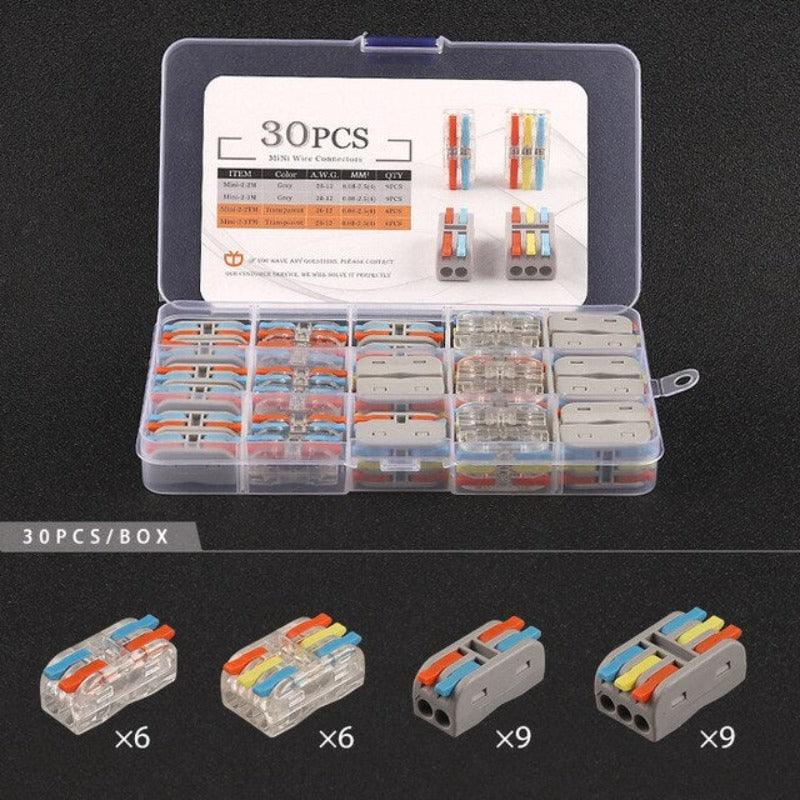 Mini Type Wire Connectors Boxed Quick Push-In Conductor Terminal Block 2/3 Pin universal Cable Splitter Electrical Connector.