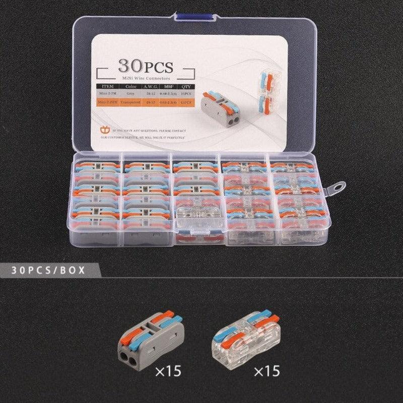 Mini Type Wire Connectors Boxed Quick Push-In Conductor Terminal Block 2/3 Pin universal Cable Splitter Electrical Connector.