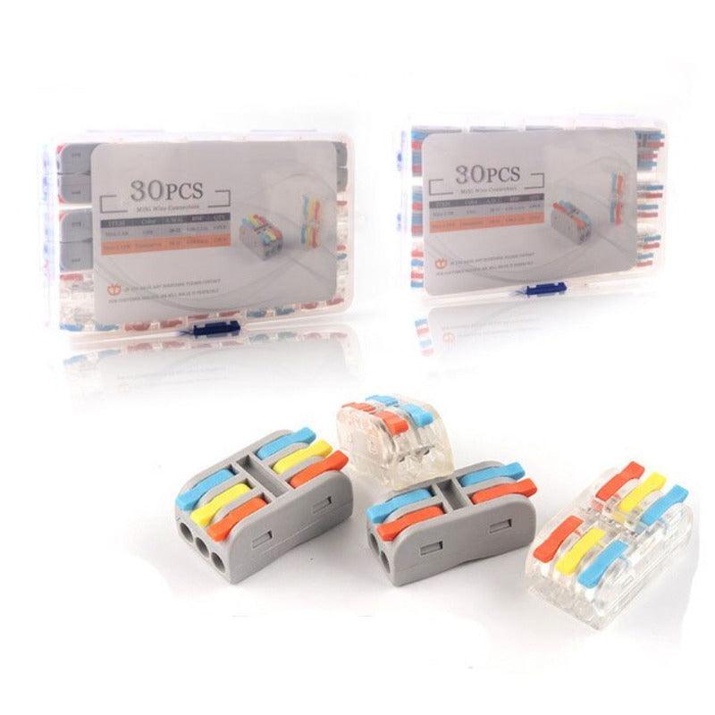 Mini Type Wire Connectors Boxed Quick Push-In Conductor Terminal Block 2/3 Pin universal Cable Splitter Electrical Connector.