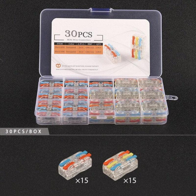 Mini Type Wire Connectors Boxed Quick Push-In Conductor Terminal Block 2/3 Pin universal Cable Splitter Electrical Connector.