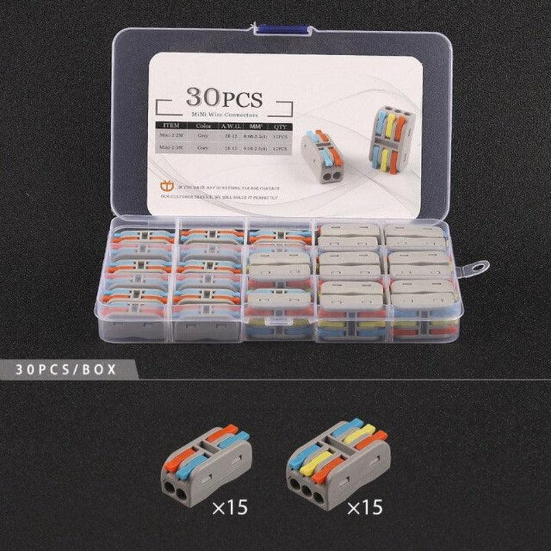 Mini Type Wire Connectors Boxed Quick Push-In Conductor Terminal Block 2/3 Pin universal Cable Splitter Electrical Connector.
