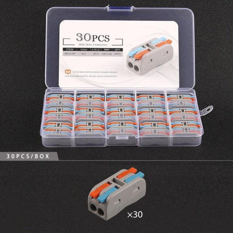 Mini Type Wire Connectors Boxed Quick Push-In Conductor Terminal Block 2/3 Pin universal Cable Splitter Electrical Connector.
