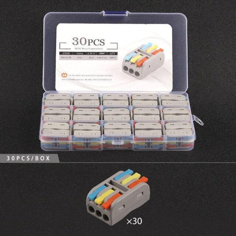 Mini Type Wire Connectors Boxed Quick Push-In Conductor Terminal Block 2/3 Pin universal Cable Splitter Electrical Connector.