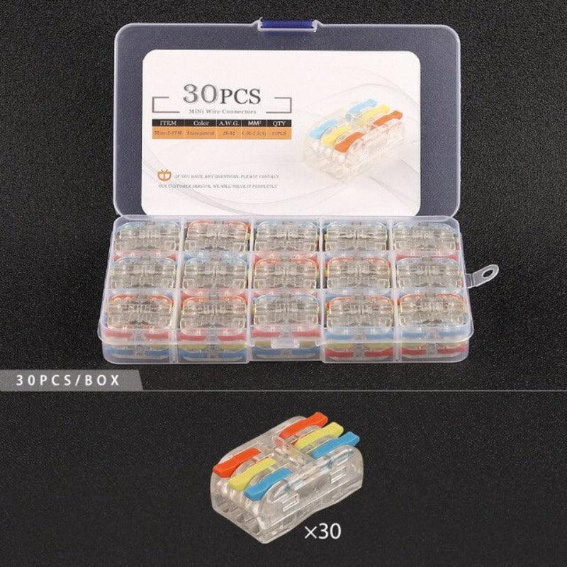 Mini Type Wire Connectors Boxed Quick Push-In Conductor Terminal Block 2/3 Pin universal Cable Splitter Electrical Connector.