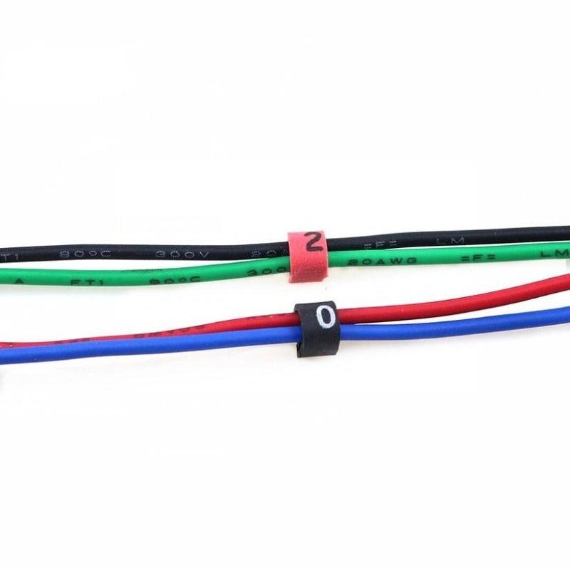 MR- 500PCS  EC-0  Colored Cable Wire Marker| 0 to 9 For Cable Size 1.5 sqmm Colored.