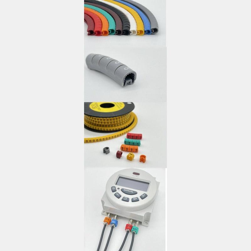 MR- 500PCS  EC-0  Colored Cable Wire Marker| 0 to 9 For Cable Size 1.5 sqmm Colored.