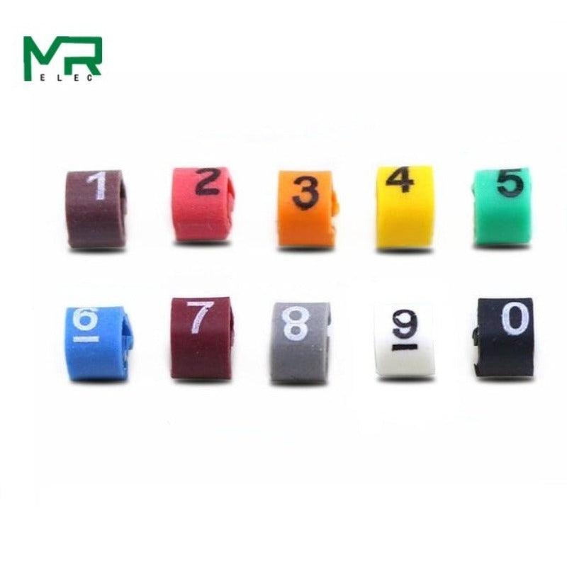 MR- 500PCS  EC-0  Colored Cable Wire Marker| 0 to 9 For Cable Size 1.5 sqmm Colored.