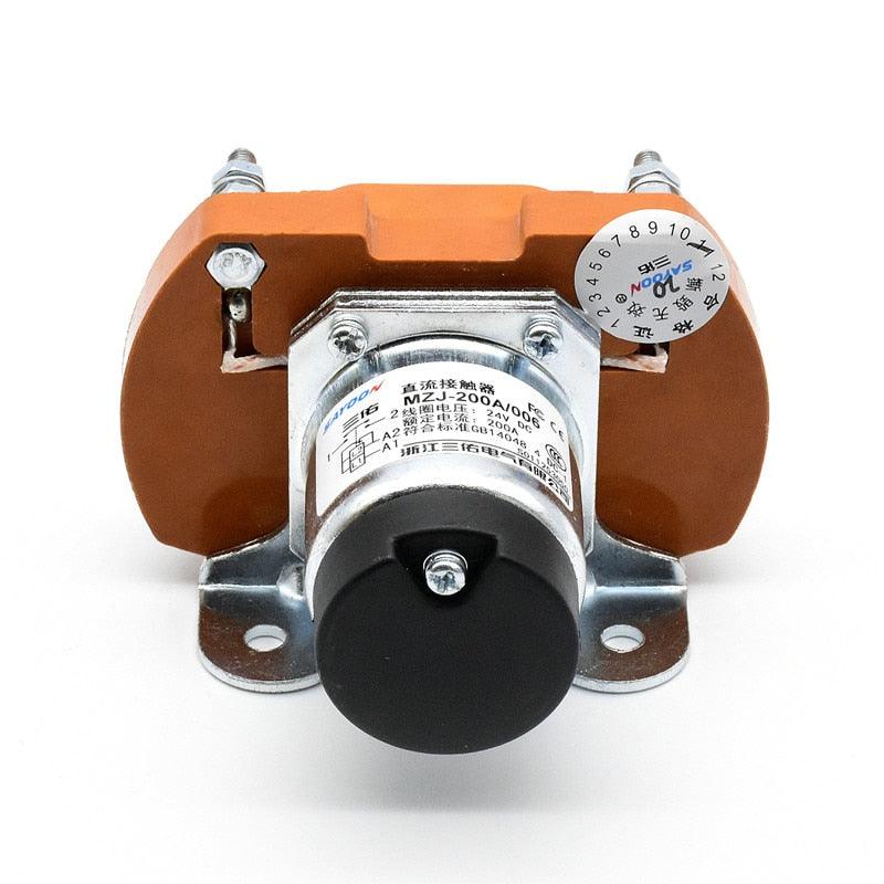 MZJ-200A DC24V 48V 12V DC Contactor For Electric Vehicle Forklift Battery Car Tractor Winch Motor 1NO Normal Open.