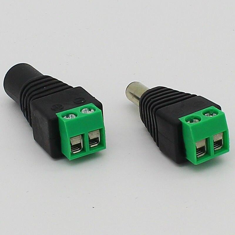 No soldering 2.1x5.5mm Power DC Jack Plug Socket dc Connector Female + Male DC Plug Jack Adapter Wire Connector CCTV Connector.