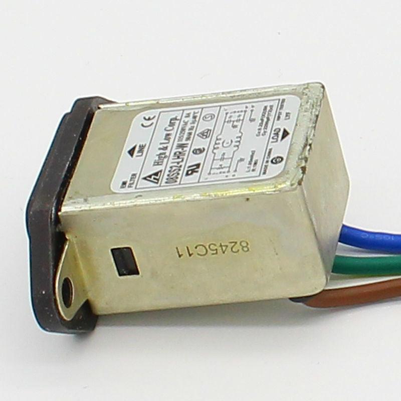 panel mounting 3 pins ac socket 8A EMI filter 115/250VAC 8A 50/60Hz High &amp; Low Corp. EMI power filter Connector.