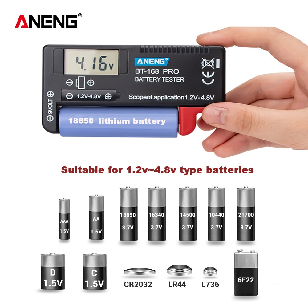ANENG- AN-168 POR Digital Lithium Battery Capacity Tester Universal test.