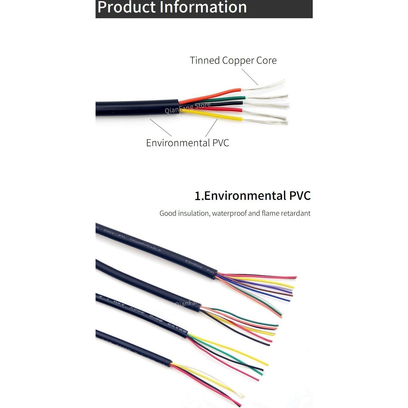 UL2464 -2/5/10M Sheathed Wire Cable| 28-16 AWG optional.