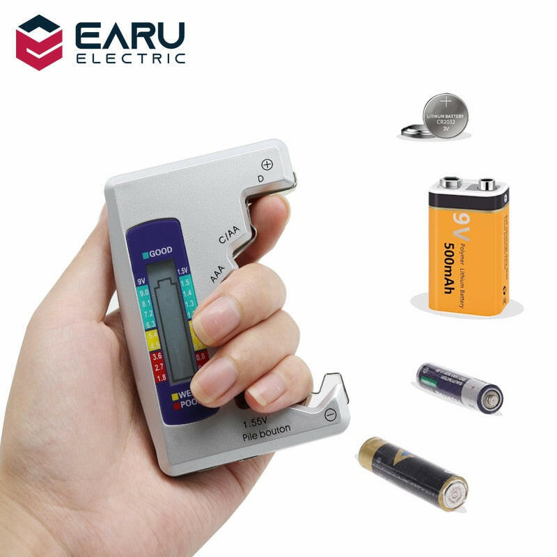EARU- Universal Digital LCD Battery Tester.