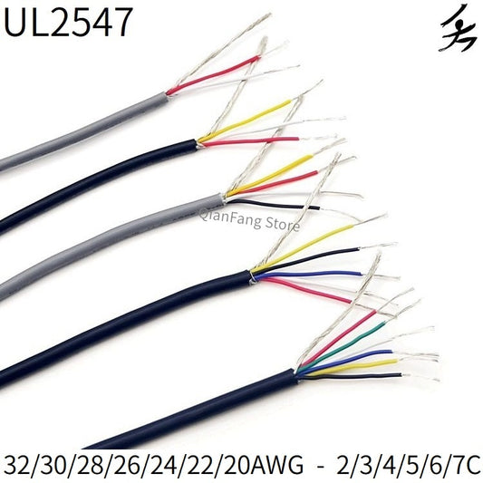 UL2547- 2/5/10M Shielded Wire Signal Cable| 32-20 AWG optional.