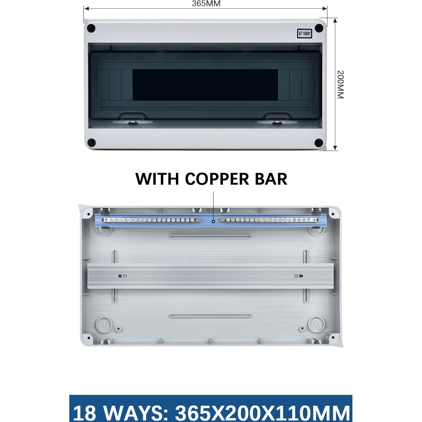 TAIXI- 2/5/8/12/15/18/24 Ways Outdoor IP65 Electrical Distribution Box.