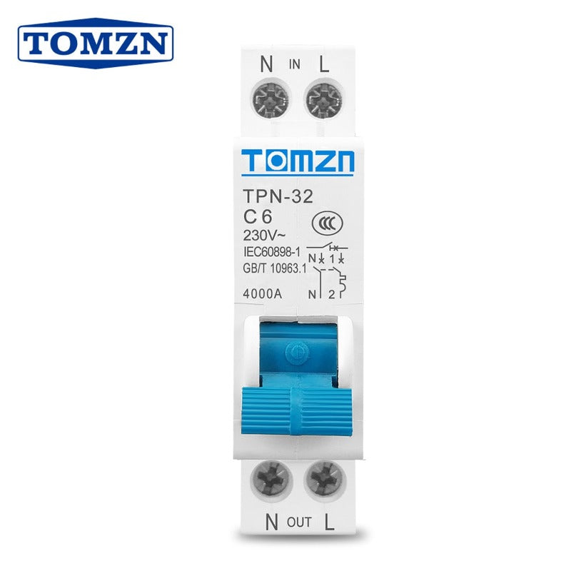TOMZN- TPN 1P+N Mini Circuit Breaker MCB| 6A up to 32A.
