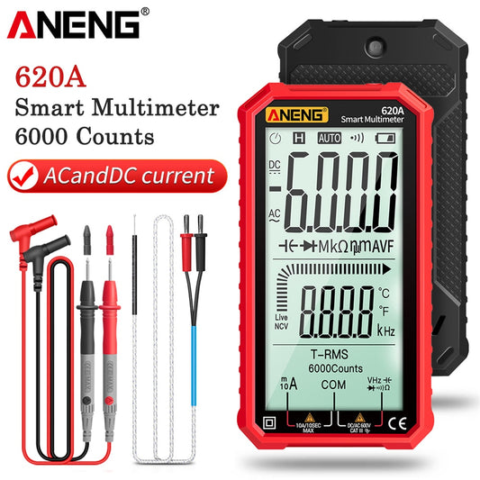 ANENG- 620A Digital Multimeter Transistor Testers| Red/Black Optional.