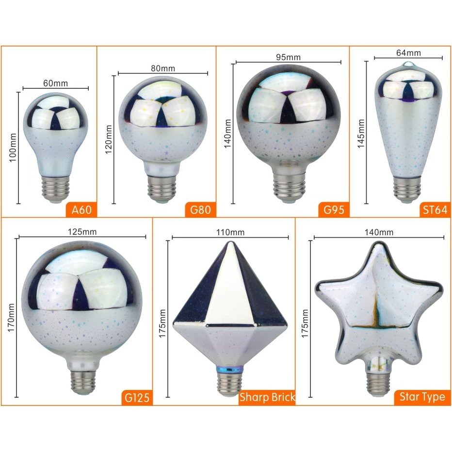 LATTUSO- LED Light Edison Bulb 3D Decoration Bulb| A60 ST64 G95 G80 optional.