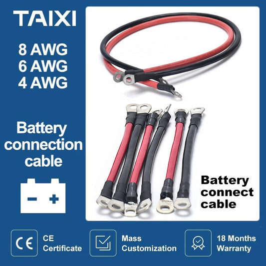 TAIXI- Battery Connection Cable/Wire 8/6/4 AWG optional with Lug.