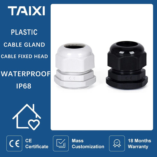 TAIXI- PG Series Nylon Plastic Wire and Cable Gland IP68.