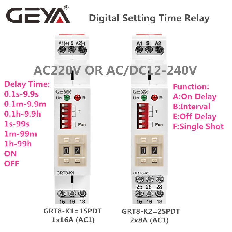 on delay timer relay,geya grt8 m1，geya grt8 m，geya grt8 m2
