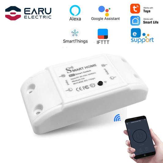 EARU- Smart Home Wifi Wireless Remote Switch Breaker Light Controller.