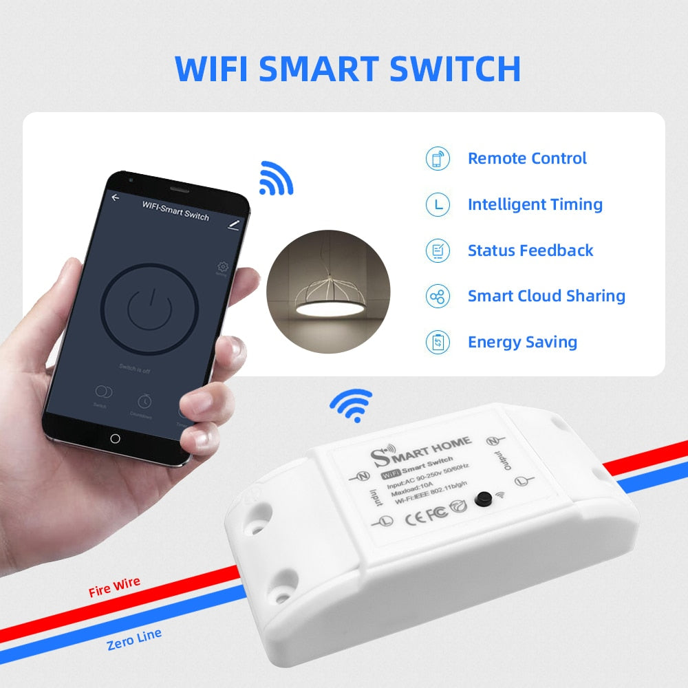 Smart WiFi Light Switch, Smart Remote WiFi Switch Compatible with Goog –  ECHZOVE