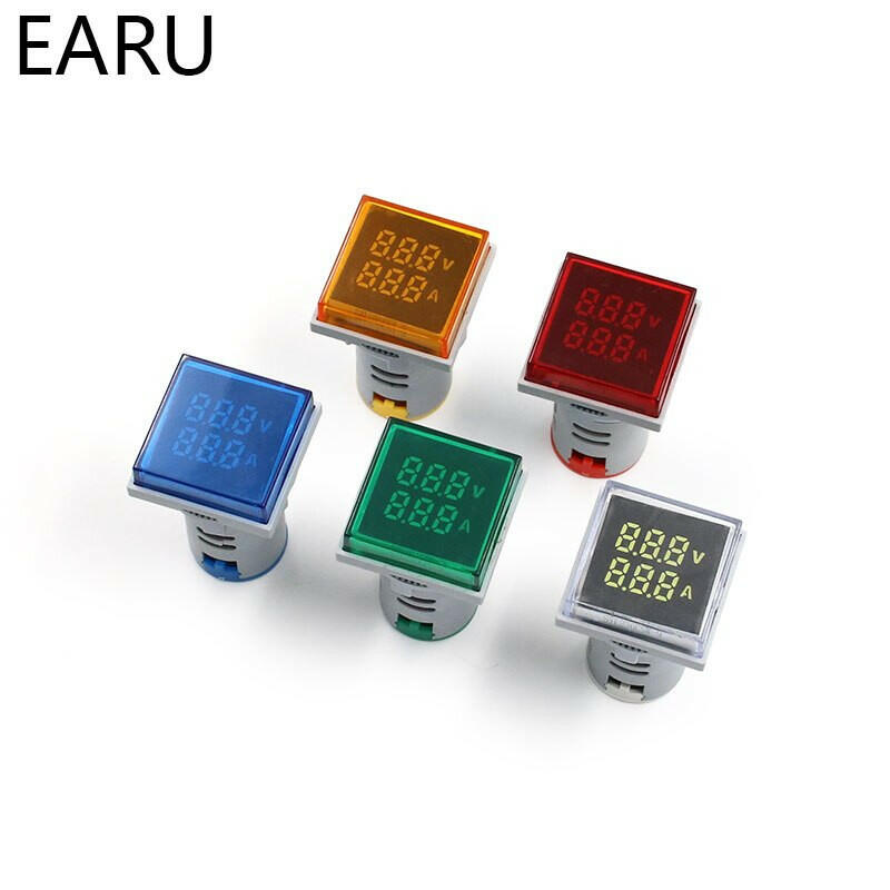 EARU- Mini Digital 22mm Square Voltmeter Ammeter with Transformer.