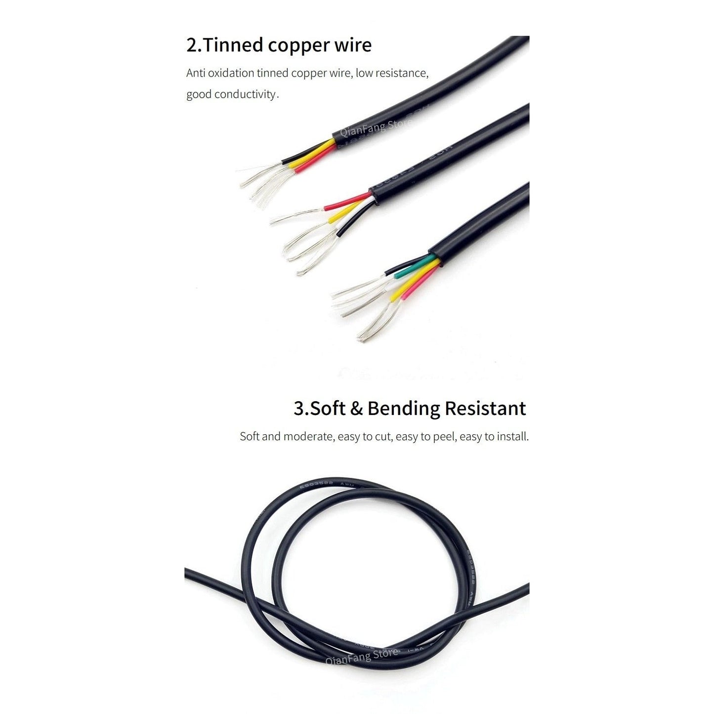 1M UL2464 Sheathed Wire 28AWG Audio Line| 2-10 Cores Insulated Optional.