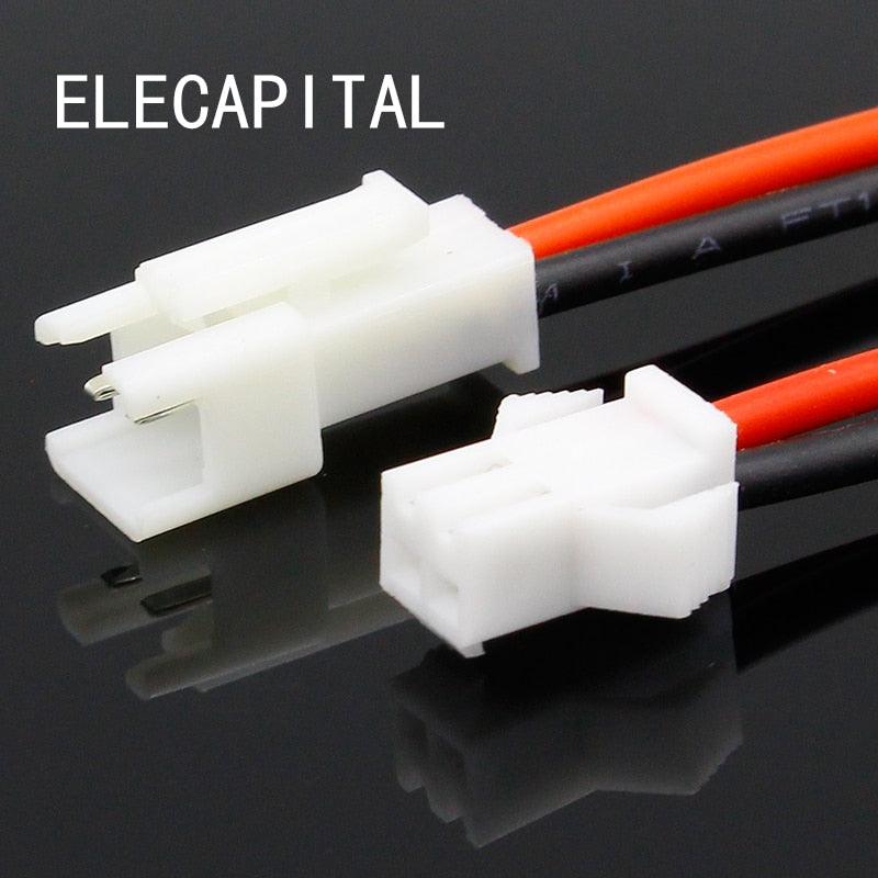 Promotion! 10Pairs 10cm Long JST SM 2Pins Plug Male to Female Wire Connector.