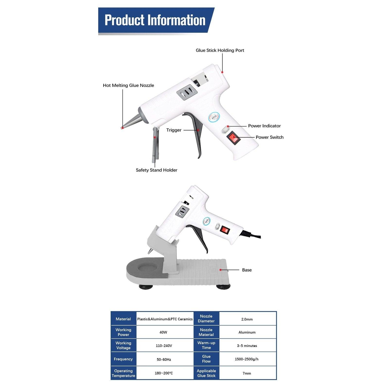 PROSTORMER- 20W High Temp Heater Melt Hot Glue Gun| AU/US/EU/UK Plug Optional.