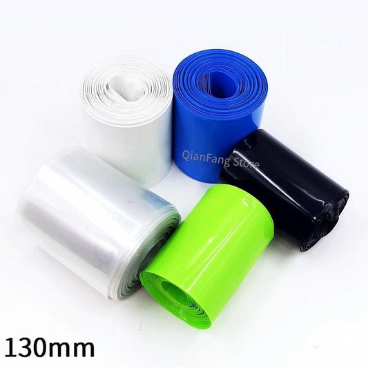 PVC Heat Shrink Tube 130mm Width Blue Multicolor Shrinkable Cable Sleeve Sheath Pack Cover for 18650 Lithium Battery Film Wrap.