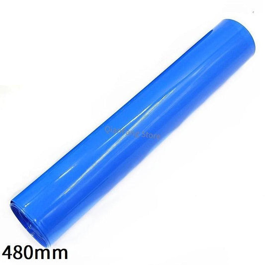 PVC Heat Shrink Tube 480mm Width Blue Protector Shrinkable Cable Sleeve Sheath Pack Cover for 18650 Lithium Battery Film Wrap.