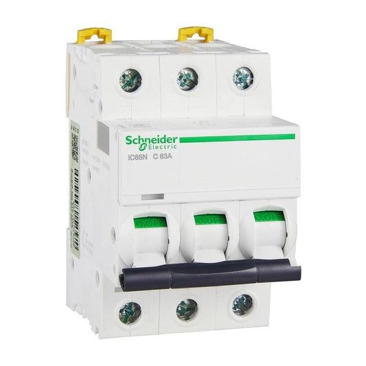 Schneider Electric Acti9 IC65N 3P 6A 10A 16A 20A 25A 32A 40A 50A 63A Miniature Circuit Breaker C Curve MCB.schneider electric ic65n